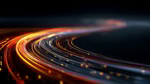 Abstrakte Lichtspur als Symbol für schnelle Datenübertragung und Hochgeschwindigkeits-Netzwerk.