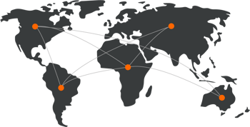 Kontinente mit Netzwerk-Verbindungen